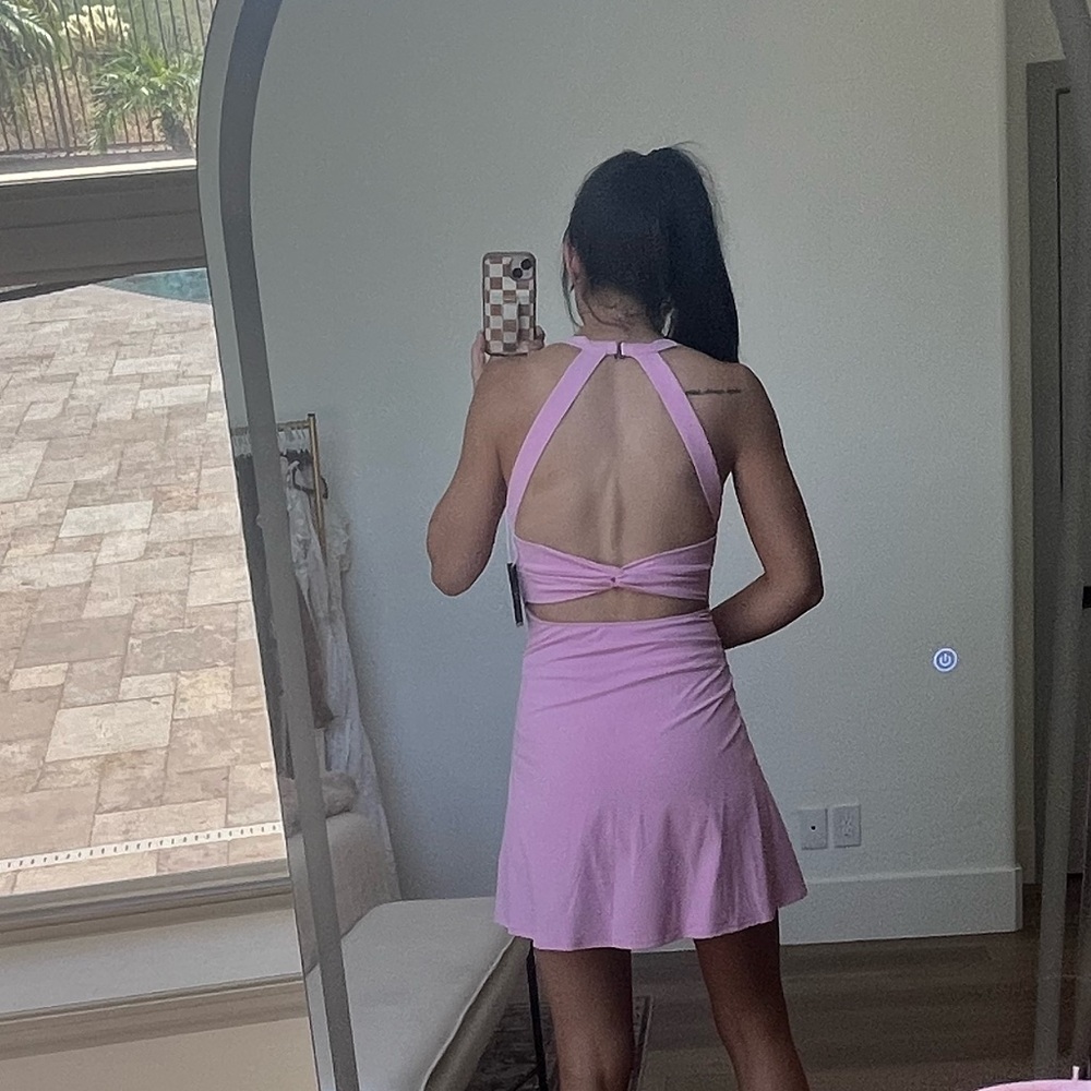 Halara Dress Backless Twisted Flare